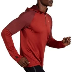Brooks Men's Notch Thermal Hoodie - Copper/Heather Dark Copper (211402682) -Chic Sportswear Store 211402 682 MV Notch Thermal Hoodie 2