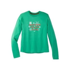 Brooks Women's Run Merry Distance Long Sleeve - Green/Run Merry (221563377) 11 Brooks Women's Run Merry Distance Long Sleeve - Green/Run Merry (221563377) -Chic Sportswear Store 221563 377 LF Run Merry Distance Graphic LS
