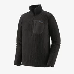 Patagonia Men's R1 Air Zip Neck - Black (40245BLK) -Chic Sportswear Store 40245 BLK