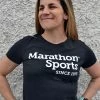 Marathon Sports Women's Logo Tee - Heathered Black (W LOGO TEE 1) -Chic Sportswear Store MS tee wmns front