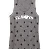 Women's Plimoth Racerback Stars And Stripes Tank - Gray (PLI-AA1927P-EGS)