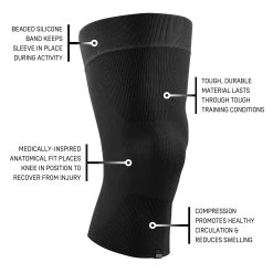CEP Mid Support Knee Sleeve -Chic Sportswear Store cep mid knee sleeve black 3