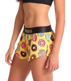 ChicknLegs Women's Shorts -Chic Sportswear Store chicknlegs womens salty donuts 1.5 inch half split shorts 2